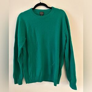 J Crew Cashmere Green Sweater Medium